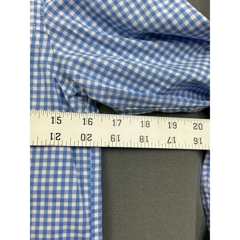 Ralph Lauren Boys Blue Gingham‎ Natural Stretch Button Down Shirt Size M 10-12